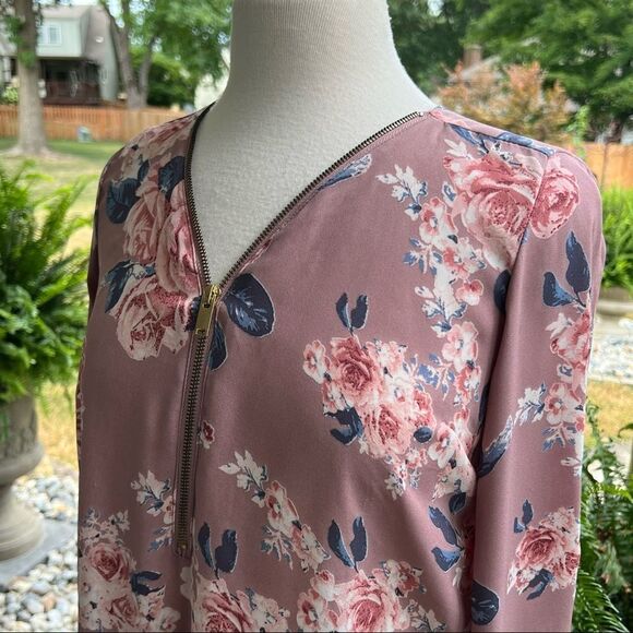Rue 21 Floral Long Sleeve Blouse with Zipper size S - Picture 4 of 6